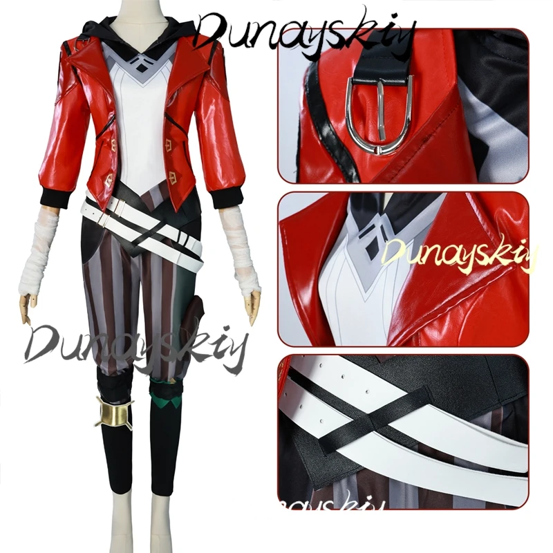 Vi Cosplay Wig Uniform Anime Game LOL Arcane Season 2 Cosplay Pants Jacket Outfits Carnival Suit For Role Play Customized
