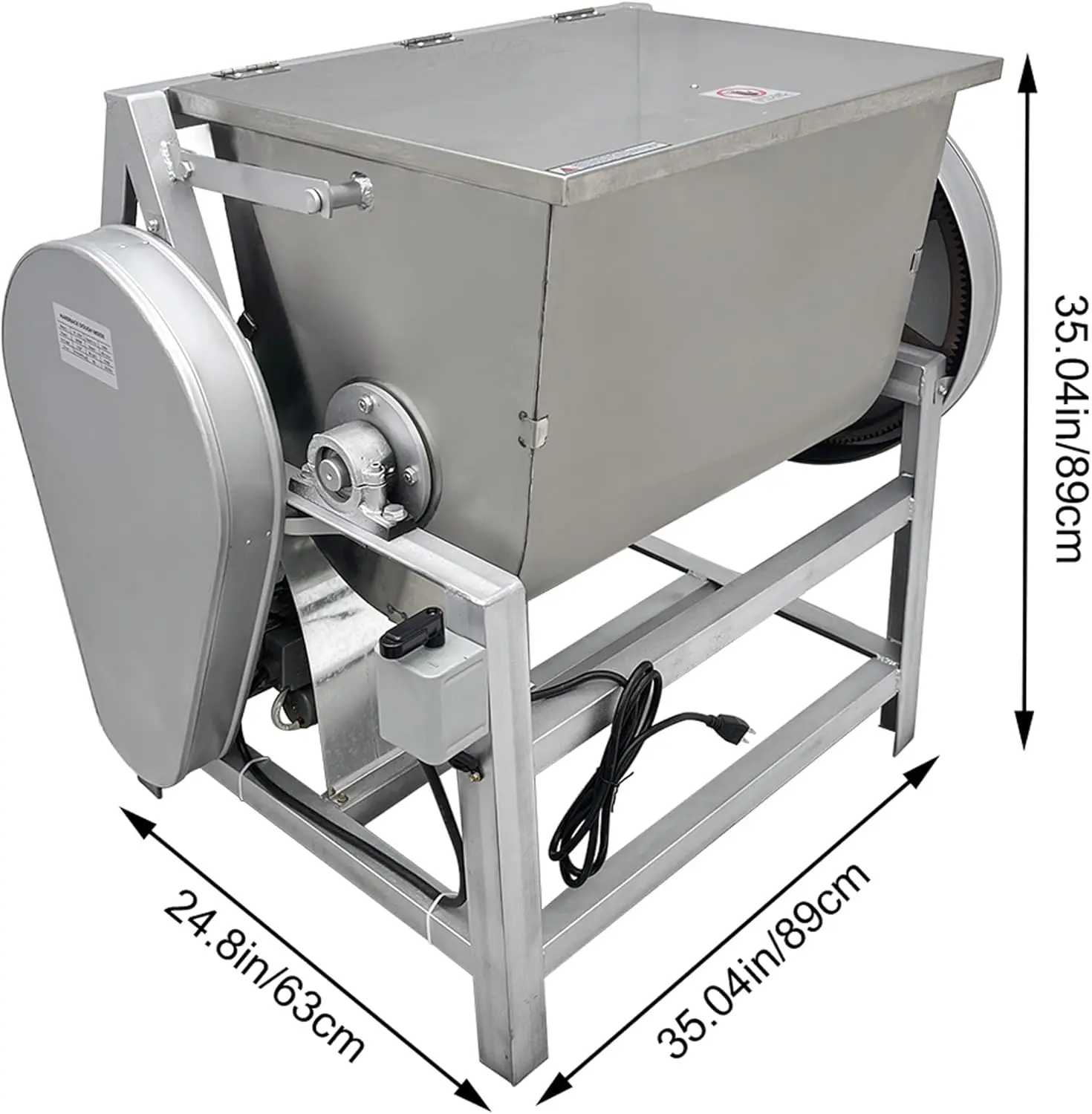 50KG/110LB 상업용 반죽 믹서 기계, 110V 3000W 전기 반죽 반죽 기계, 회전식 그릇 포함, 빵집 피자 가게용