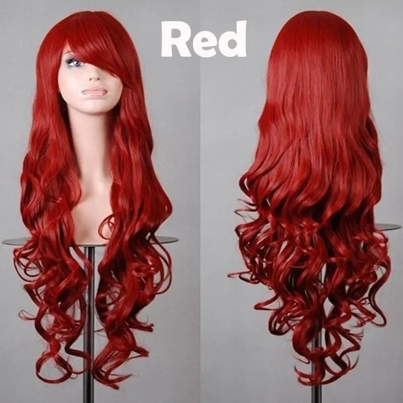 

green black blue silver-white red Blonde Wig Female Resistant Long Character Colorf