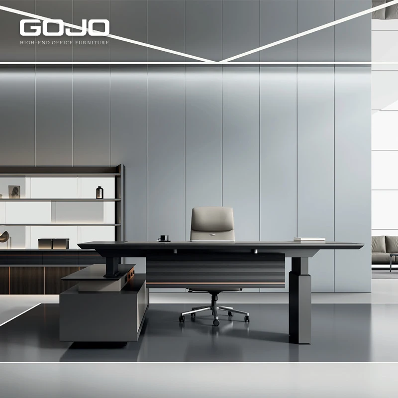 Luxury Modern L-Shaped Electric Height-Adjustable Executive Desk Convertible Office & Home Workstation For Schools & Hospitals