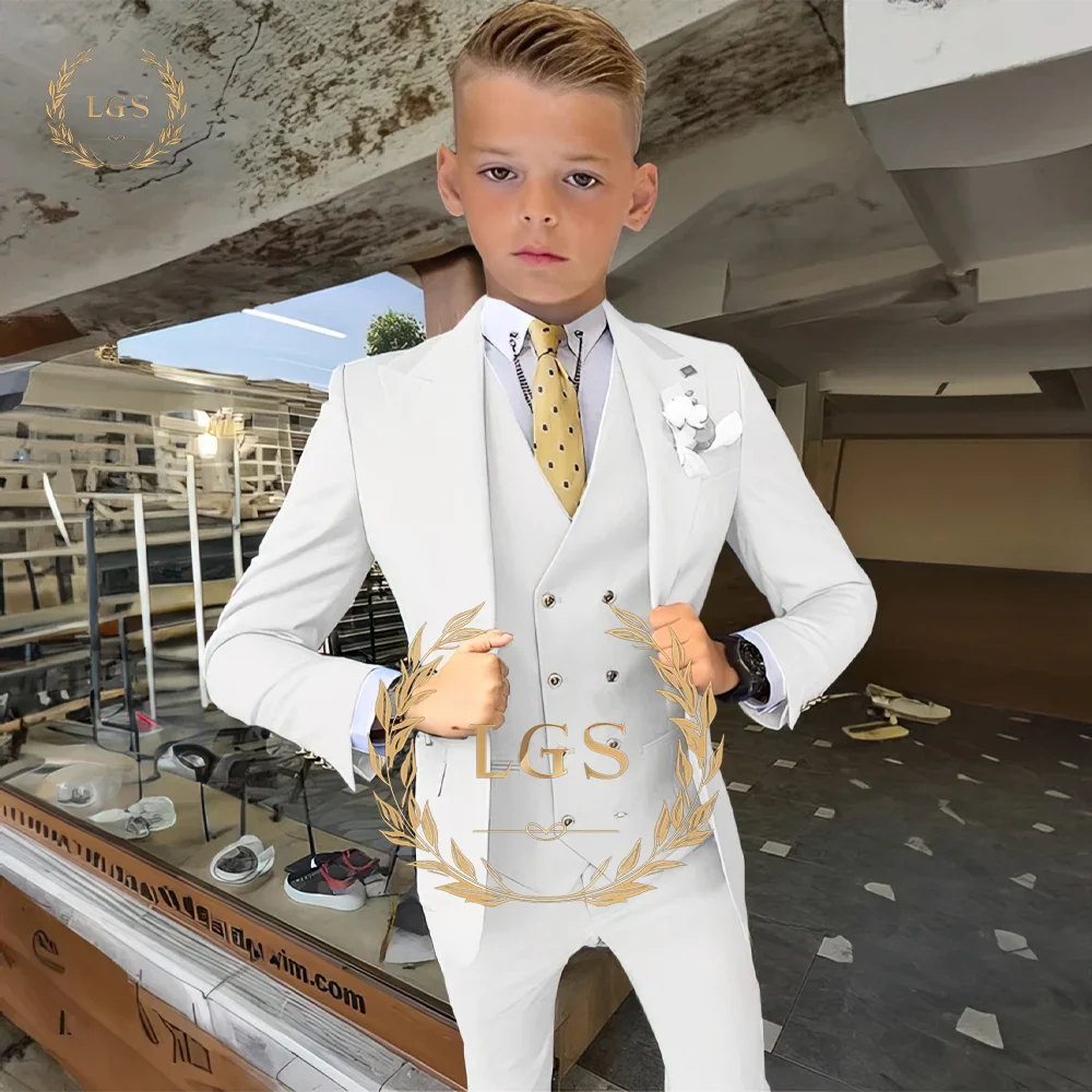 Boys' formal suit 3-piece set (jacket + vest + pants) wedding party celebration suit, customized suit suit for 2-16 years old