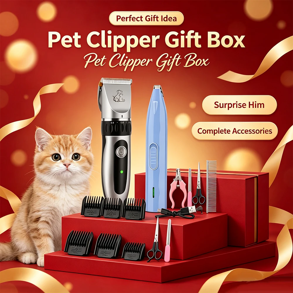 Electric Pet Grooming Clipper and Trimmer Set