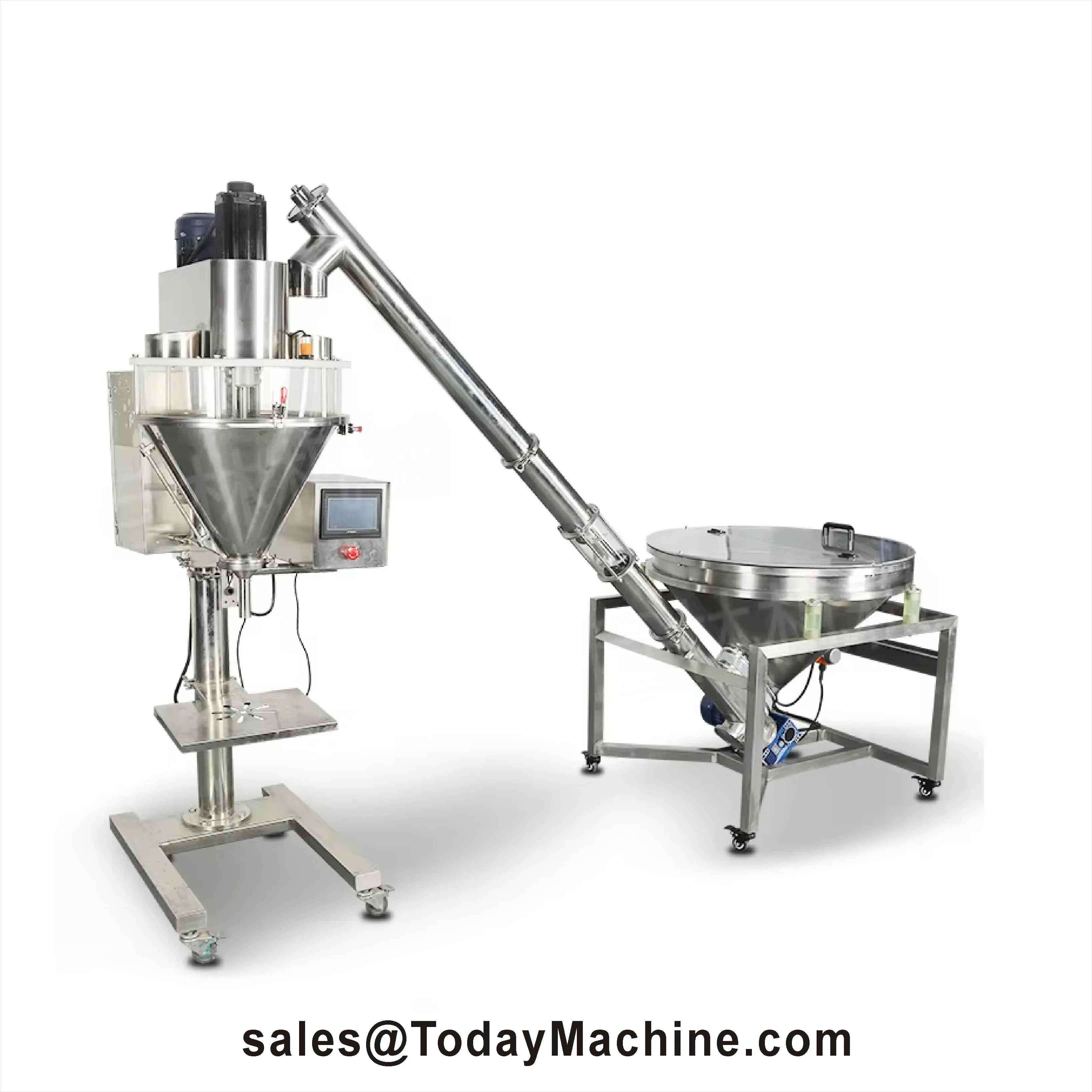 Desktop Semi Automatic Auger Filler Screw Conveyor Powder Filling Machine / Auger Filling Machine