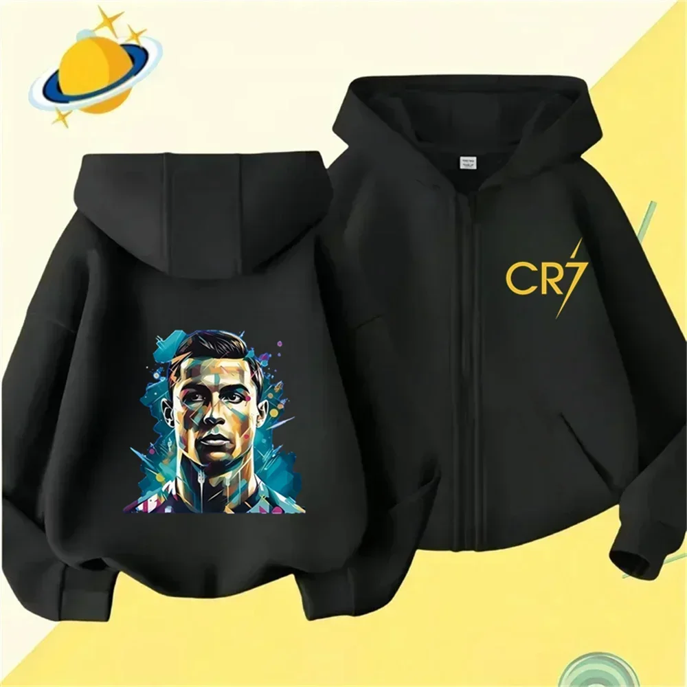 

2026 Children's Sports Brand Hoodie Boys and Girls Fashion Outdoor Zipper Shirt Spring and Autumn Warm Printed Top 3-12