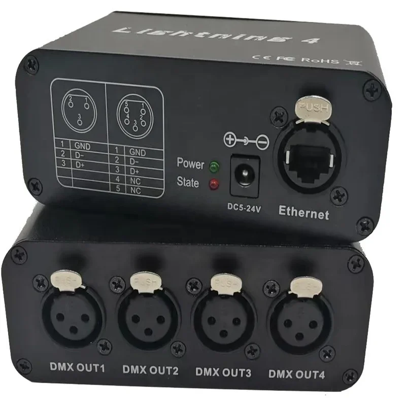 Light Emitting Diode Dimmer Manual Switching Ethernet Artnet DMX 4 Universe Light Emitting Diode Controller