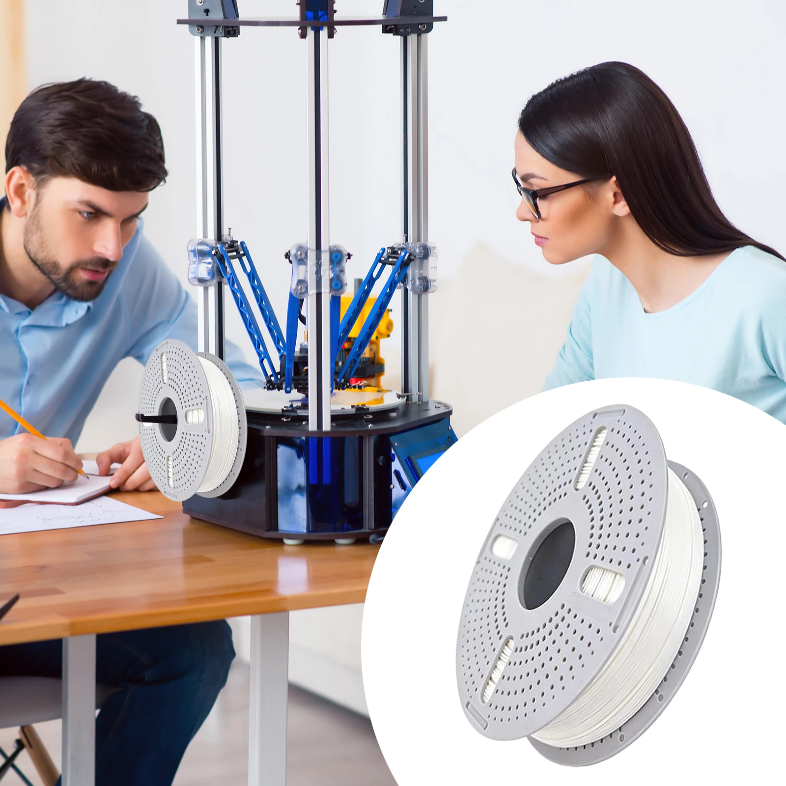 

No Knots Filaments 1.75mm Thick PLA 3D Printing Filament Bendable Neatly Arranged 3 D Printers Spools Fit Most FDM Printer