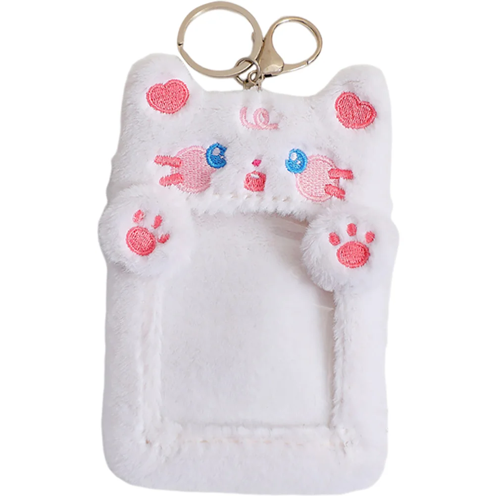 Visible Card Holder Plush Postcards Id Sleeves Holders Cartoon Cover Student Keychain Bus Animals