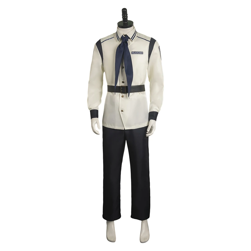 TV Piece Mariner Cosplay Costume Outfit Long Sleeves Uniform Pants Accessories Halloween Carnival Suit For Male Roleplay