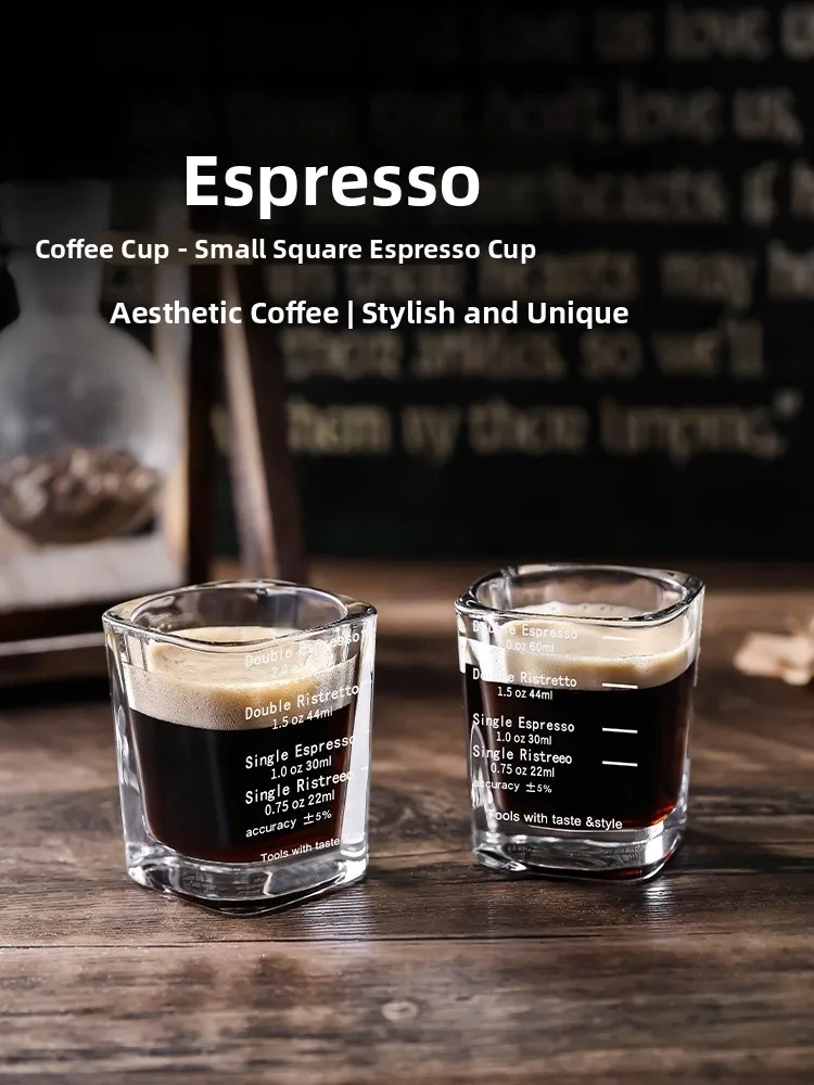 

Thiened Heat Resistant Glass Ounce Cup with Sc Italian Espro Coffee op Special 60ml Coffee Brewing Cup Vintage Sle