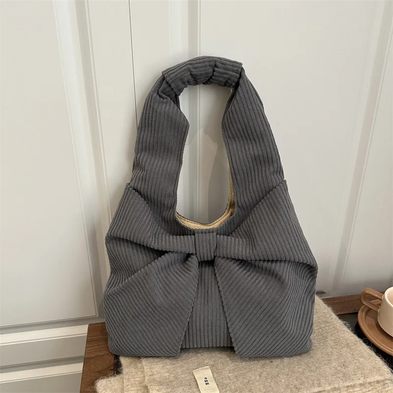 حقيبة كتف على شكل فيونكة لعام 2025، محفظة بمقبض علوي للنساء، حقيبة كروس على الطراز الكوري، حقيبة واسعة من اليوم إلى الليل، حقيبة حبال مزخرفة #1