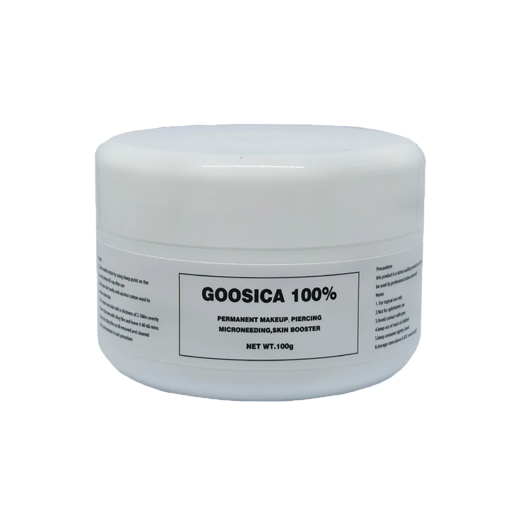 كريم وشم الحواجب Goosica لعام 100% قبل تجميل دائم Microblading ثقب الوجه جمال الحاجب الشفاه بطانة مساعدة 100 جرام