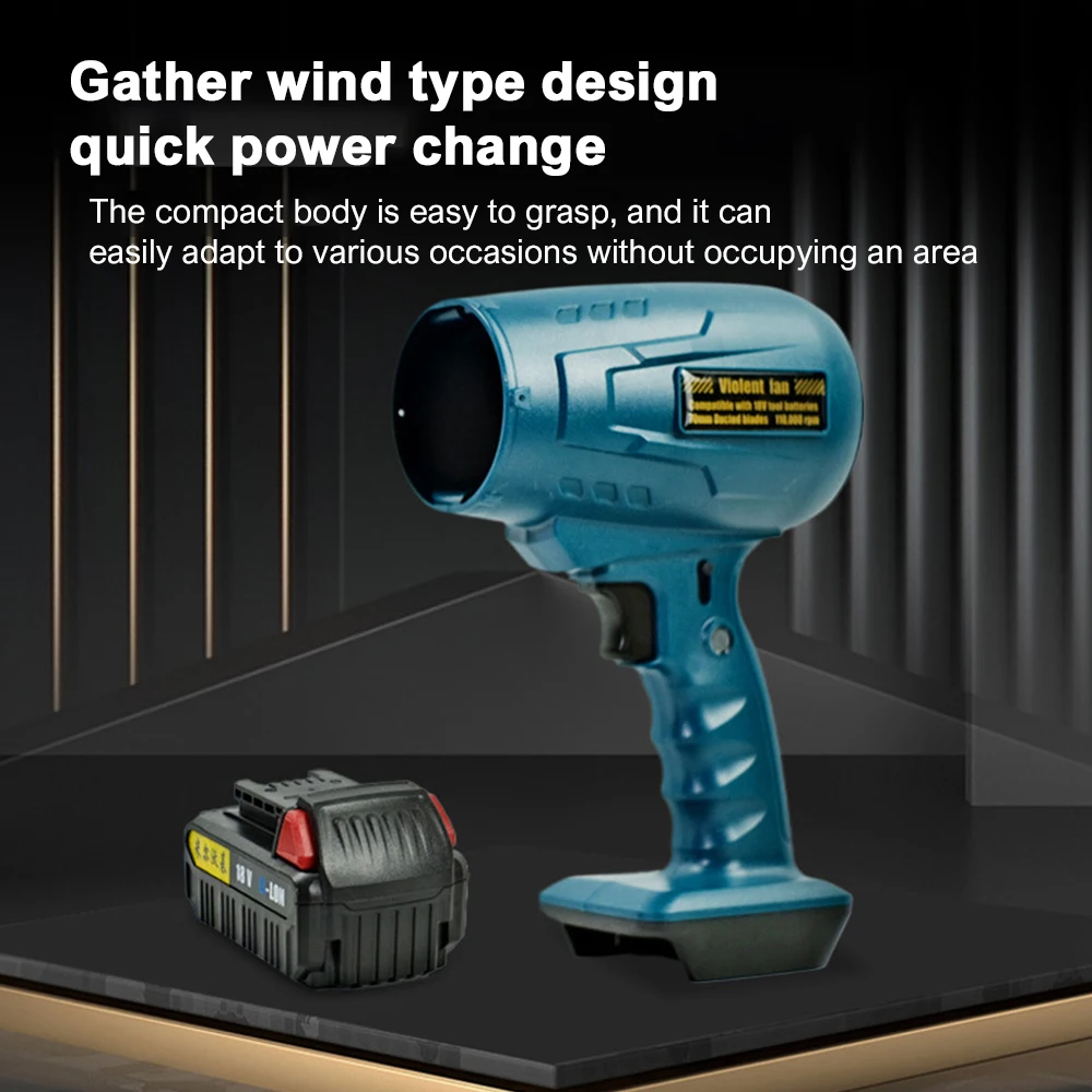 33000 RPM Handheld Ducted Turbo Jet Fan Vortex Force Fan Borstelloze Auto Wasmachine Gun Droger voor Dewalt/Makita/Milwaukee Batterij