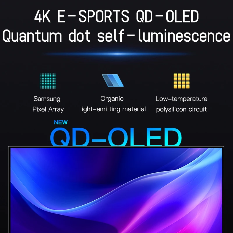 جهاز مراقبة الألعاب الرياضية الإلكترونية Kuycon Q32L 4K مع شاشة عرض ذاتية الإضاءة QD-OLED بتردد 240 هرتز QD-OLED