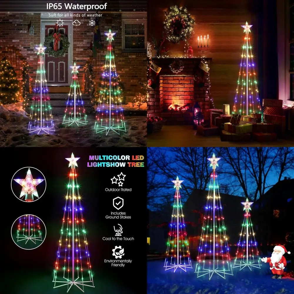 

Multicolor Animated 3-4-5ft Outdoor/Indoor Christmas Tree Light Show with 8 Modes for Lawn or Porch Decoration