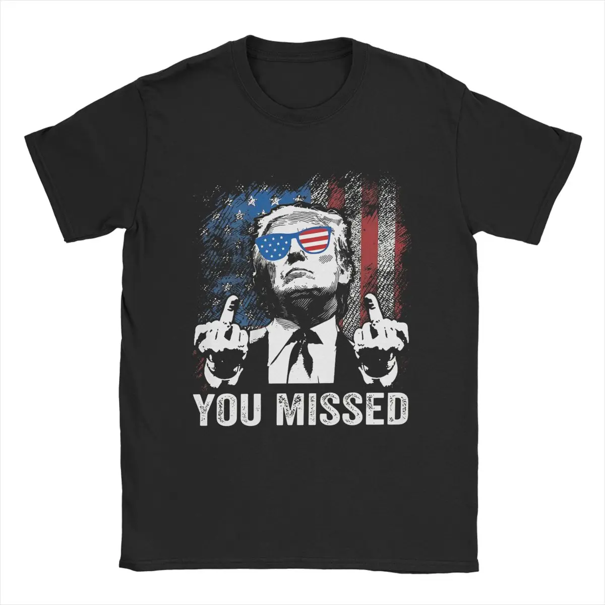 Summer Men Women Shooting At Trump Rally Shirt Accessories Trump You Missed Cotton T-shirt Clothing Vintage Tee Shirt