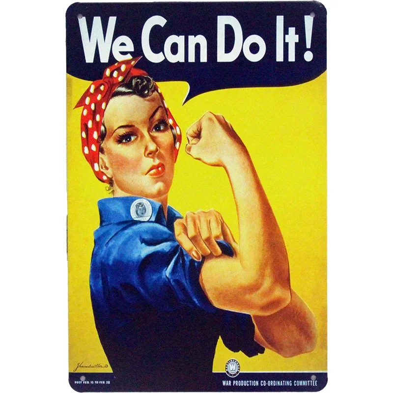 Vintage Decor Tin Sign Retro Metal Bar Wall Art Poster Pub Iron Painting Signs Decoration Slogan We Can Do It !