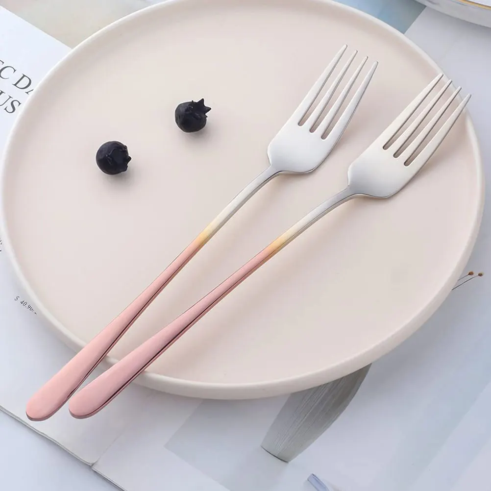 

4Pcs Stainless Steel Appetizer Forks Round Edges No Burrs Halloween Birthday Dinner Serving Stainless Steel Forks