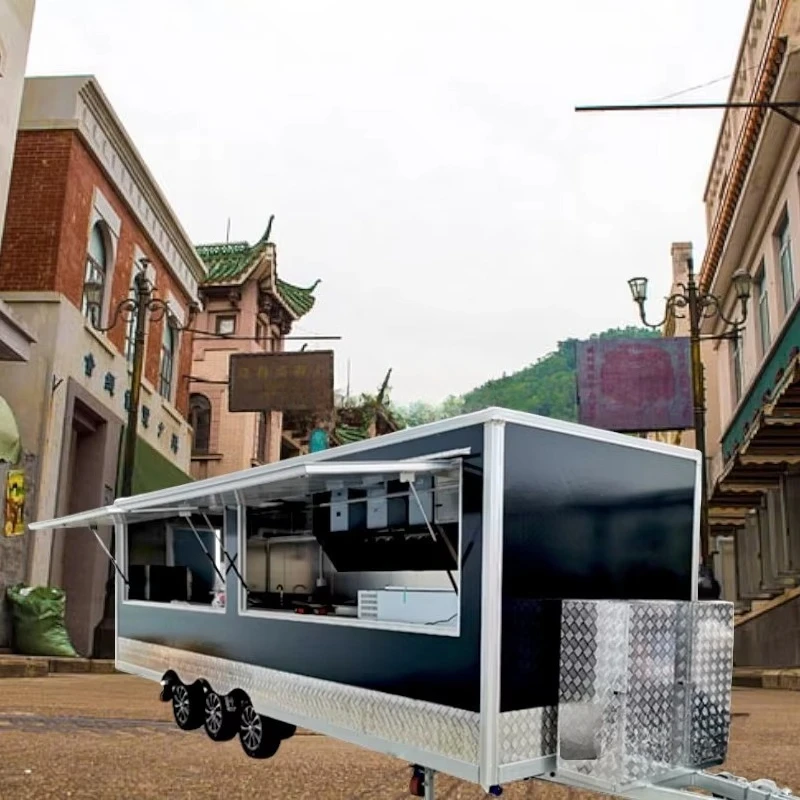 Customized Cheep Price Food Containers Truck With Kitchen Equipment Europe Standard Fast Food Vending Mobile Trailer Cart