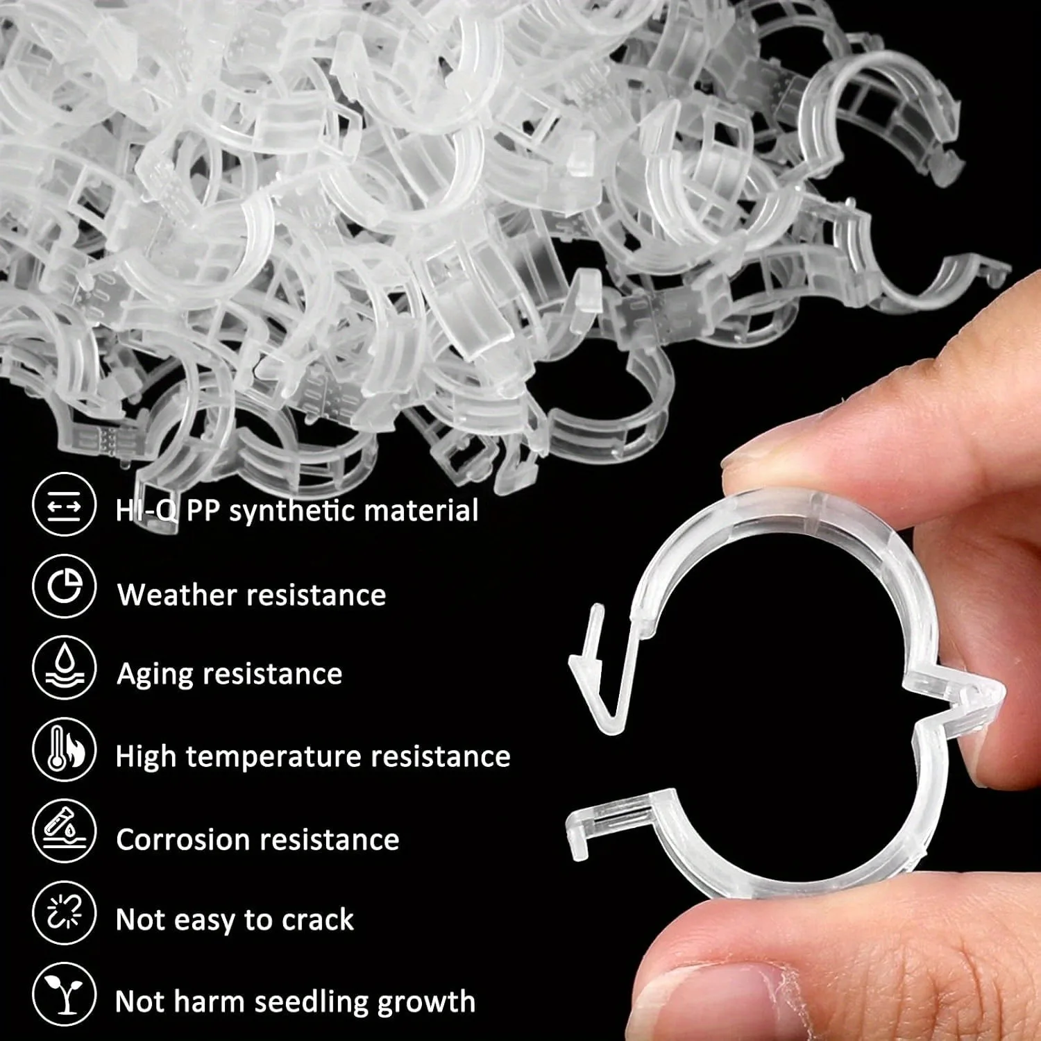 100Pcs Plant Support Clips Clear Garden Clips Plant Stem Fixing Clips Tomato Vegetable Vine Support Clips Greenhouse Gardening Accessories