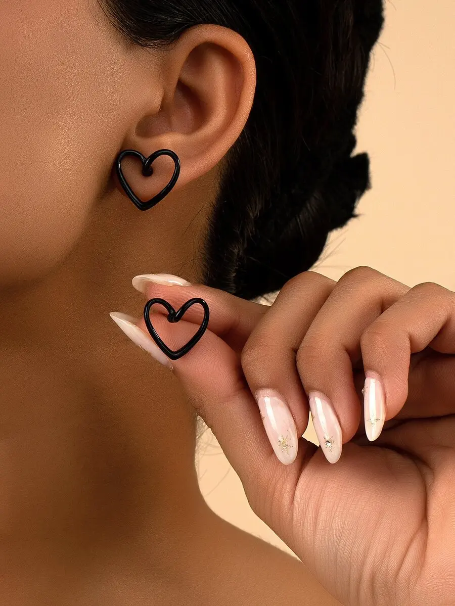 

Heart-shaped stud earrings for everyday wear — lightweight comfortable hypoallergenic design