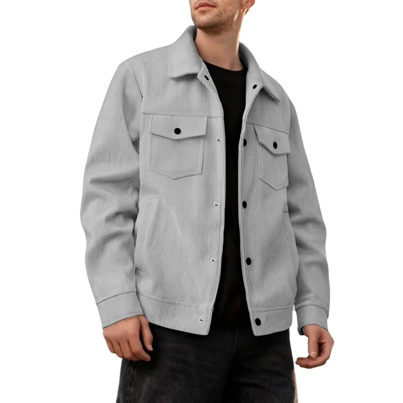 Fashion Business Casual Corduroy Jacket Four Colors Match All New Style Autumn Spring Thin Material Comfortable Men Jacket