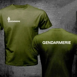 French Gendarmerie T Shirt for Men Cotton Short Sleeve O-neck Gendarmerie PSIG T-shirt Man Tops France Fashion Style Tee Shirts