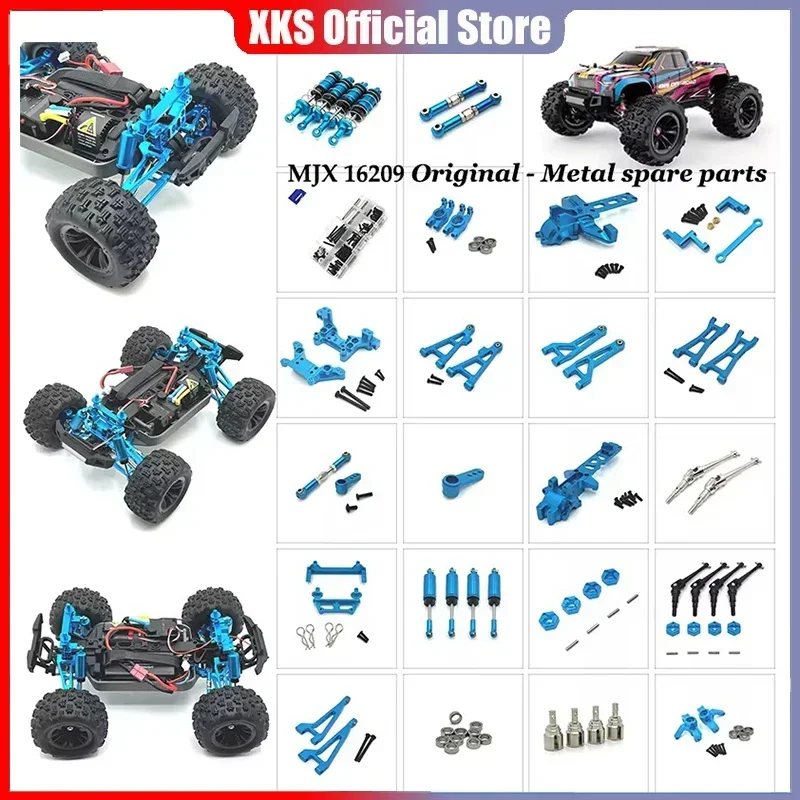Mjx Hyper Go 16207 16208 16209 16210 Metal Front and Rear Suspension Arm Steering Cup Link Rod Set 1/16 RC Car Upgrade Parts