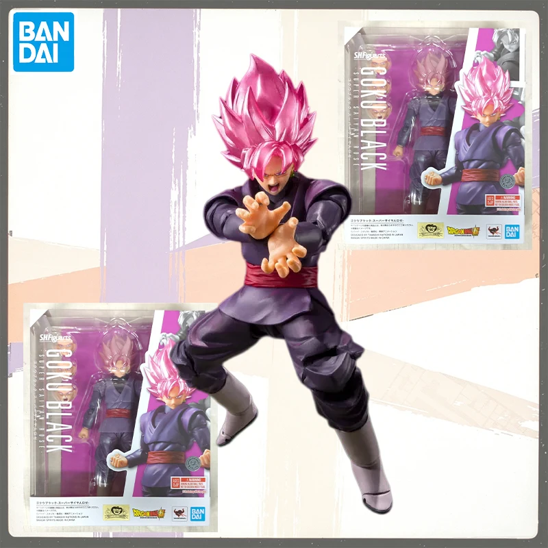 

Original Bandai Dragon Ball Model SHF Goku Black Super Saiyan Rose Collection Action Figure Model Toys In Stock