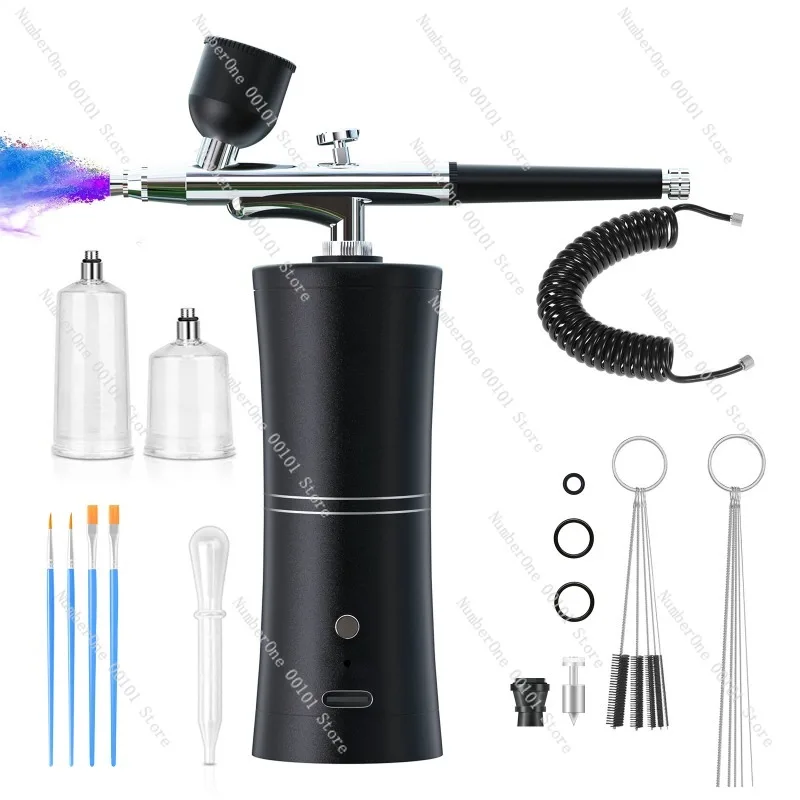 Portable Rechargeable Electric Airbrush Gun for Model Painting Nail Art Cake Decorating Acrylic Spray