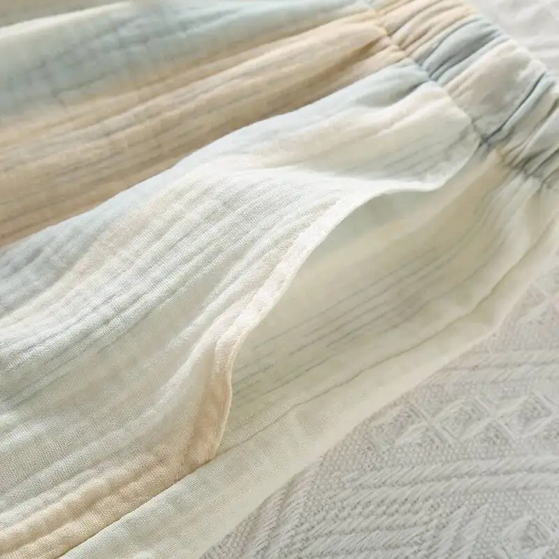 ملابس منزلية نسائية صيفية مطبوعة من القطن تسمح بمرور الهواء ومريحة وممتصة للعرق شورت نسائي كبير ورقيق