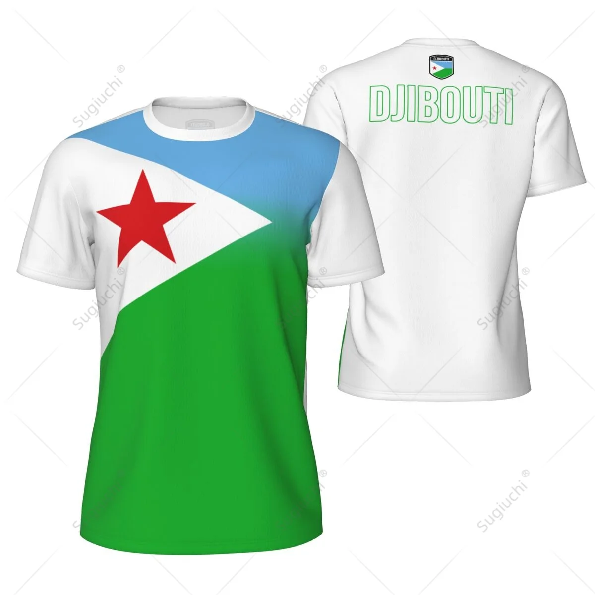 Sports Mesh T-shirt Djibouti Flag For Running Bike Soccer Tennis Football Fitness Tees 3D Printed Custom