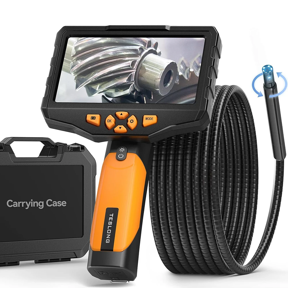 

TESLONG NTS300 5-inch IPS Screen Borescope Dual Lens Endoscope Camera with 360° Mechanics Rotation Probe HD 1080P