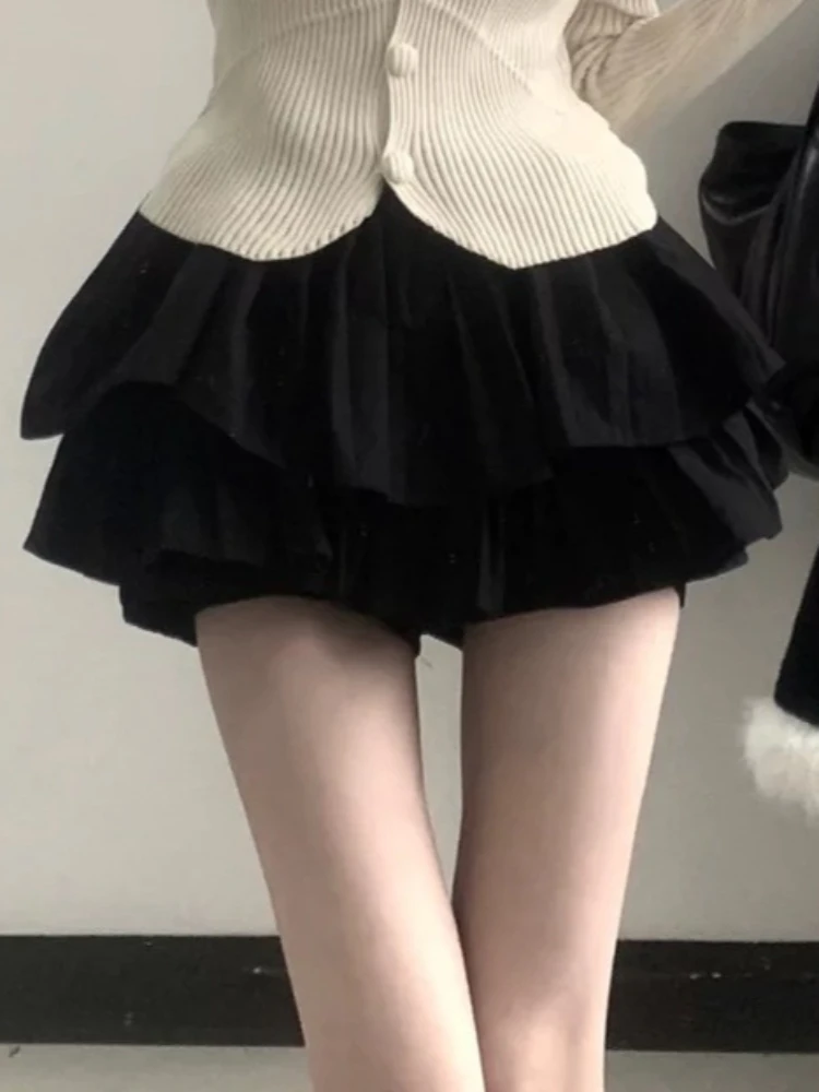 Set due pezzi vintage stile coreano cardigan in maglia con scollo a V + gonna a pieghe torta donna 2025 nuovi abiti moda retrò invernali