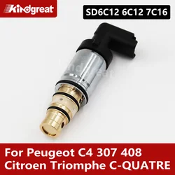 For Peugeot C4 307 408 pallas Citroen Triomphe C-QUATRE sd6c12 6C12 7C16 electronic control solenoid control valve compressor