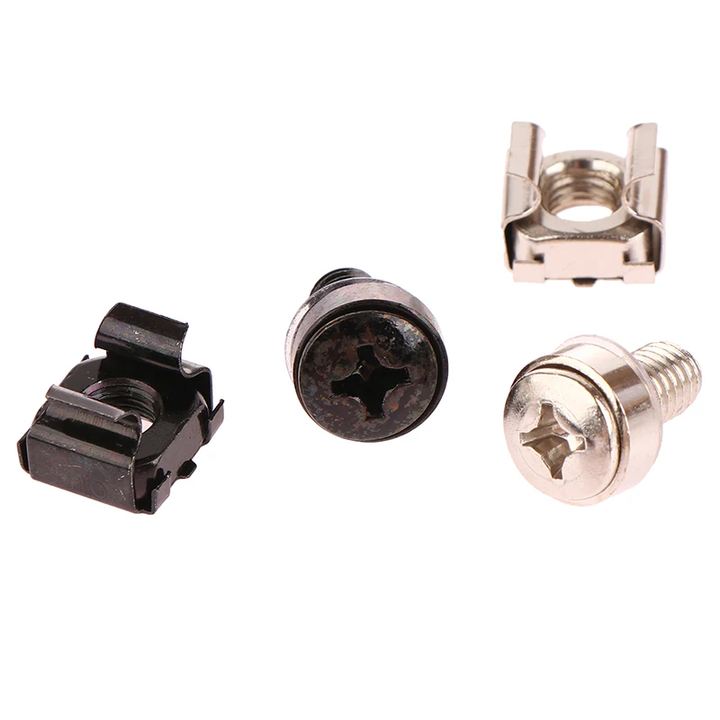 

10PCS M6X16mm Stainless Steel Rack Mount Cage Nuts Screw Washer For Rack Mount Server Cabinet Rack Mount Server Shelves Router