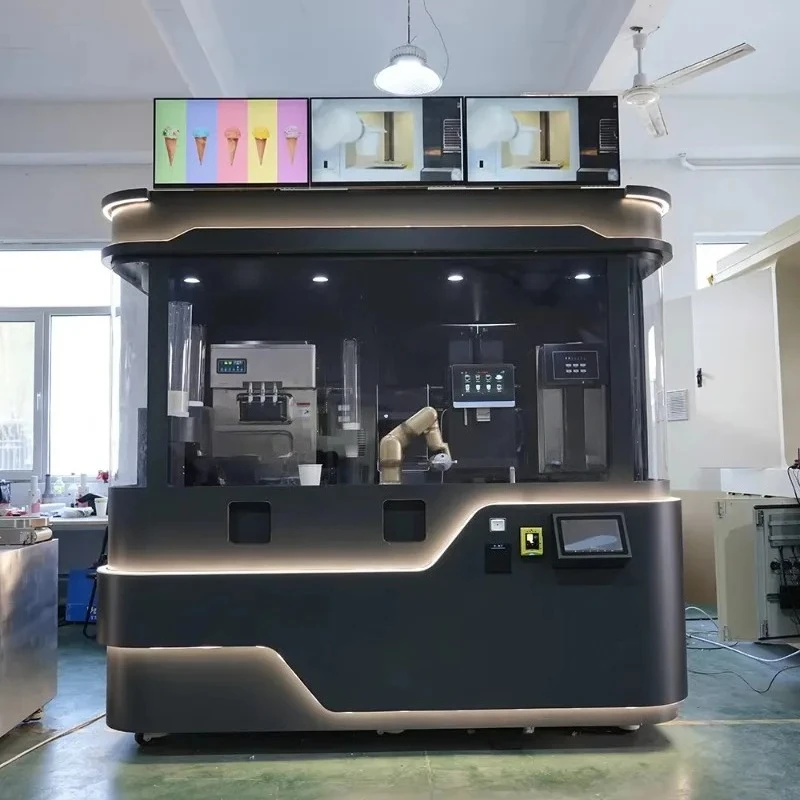 Customizable Appearance Automatic Outdoor Robot Barista Coffee Kiosk Vending Machine Barista Coffee Machine Robot