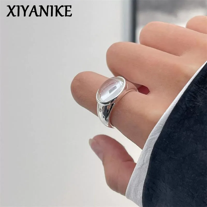 XIYANIKE Exquisite Transparent Moonlight Zircon Adjustable Open Rings For Women Lady Fashion New Jewelry Gift Party кольцо