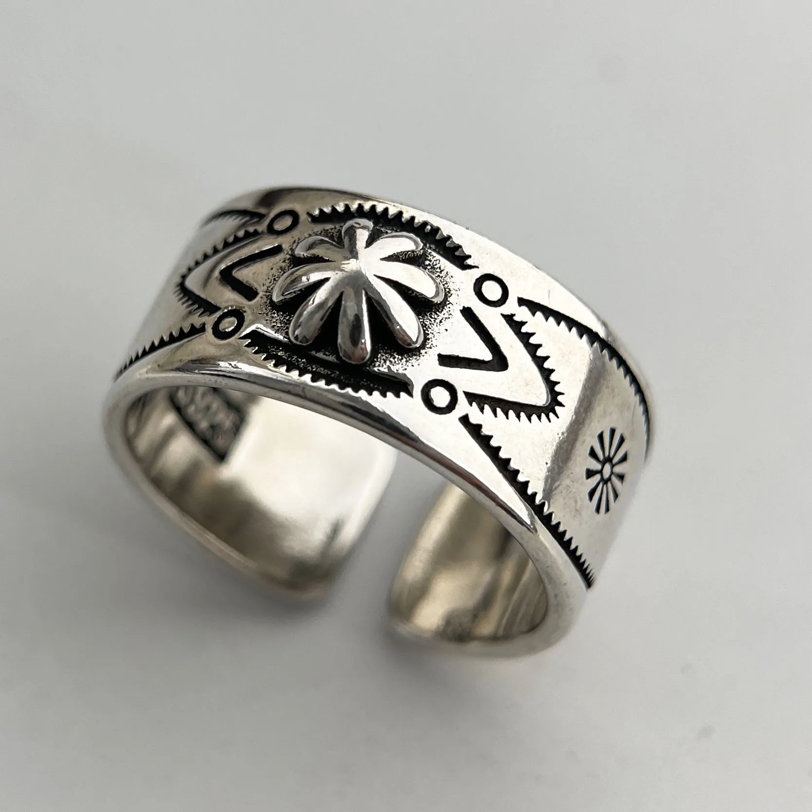 Women's 925 Sterling Silver Minimalist Flower Pattern Ring, Gift