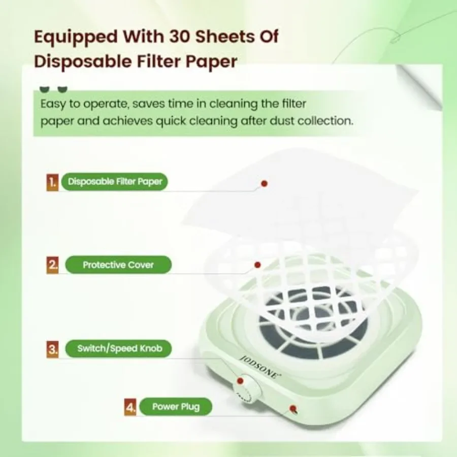 6000RPM Nail Dust Collector Low Noise Powerful Suction Portable Nail Salon