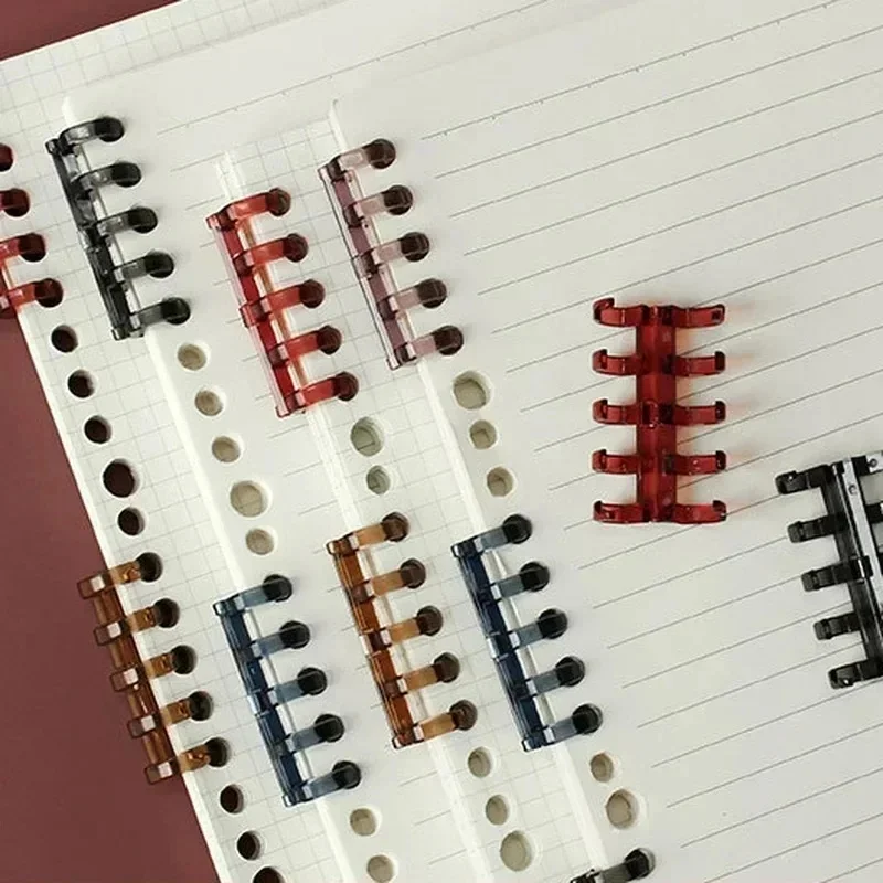 10/20/30pcs Simple Retro Color 5 Hole Binder Ring Loose-Leaf Coil Book Album Accessories Office Binding Circles Ring