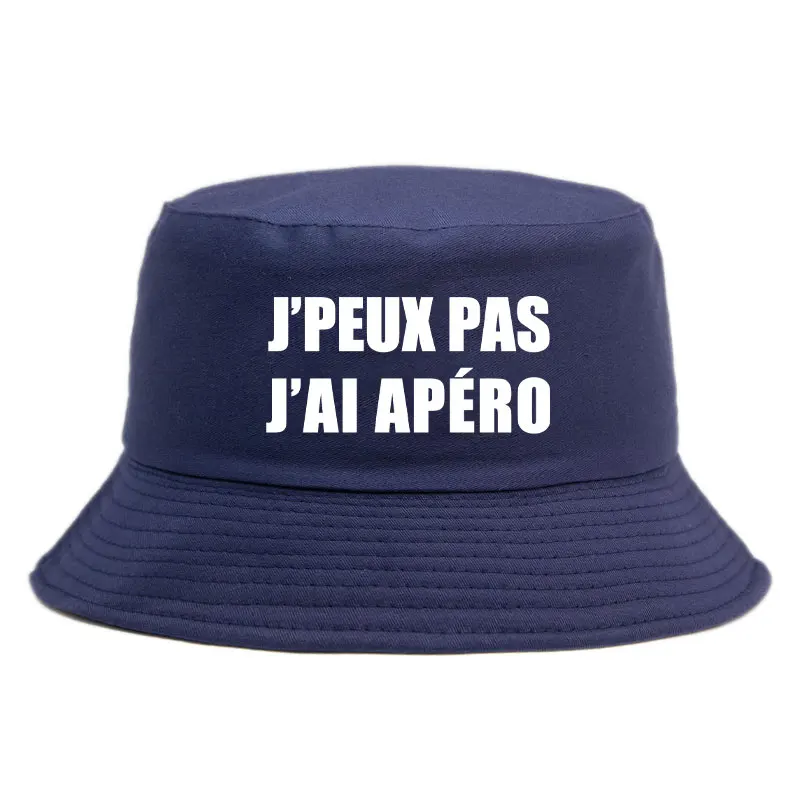 New Summer J'peux Pas J'ai Apero Letter Reversible Bucket Hat Unisex Adult Sport Travel Sun Beach Fisherman Cap Panama Hat Bob