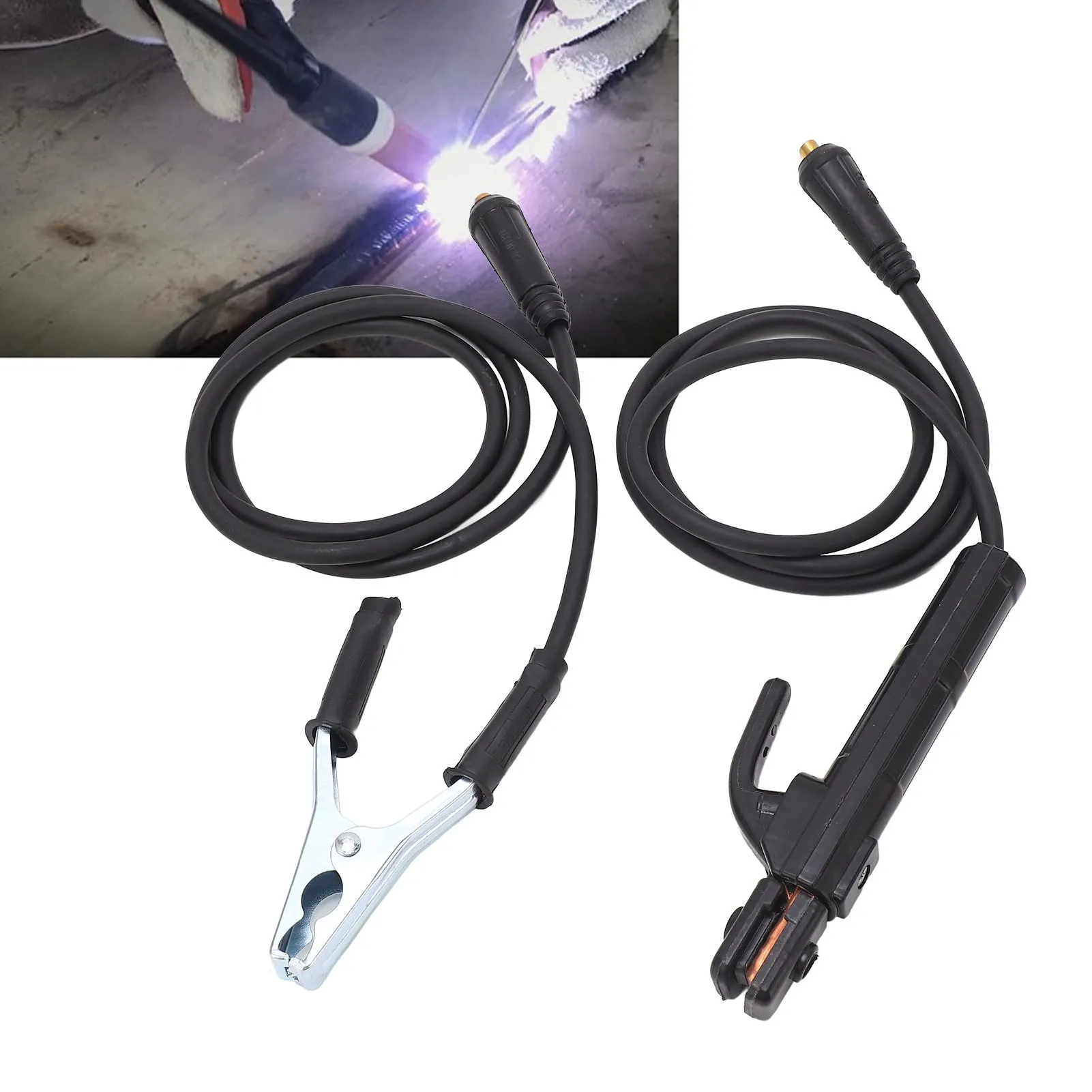 

1Pair of Welding Electrode Holder 200A Brass Iron Machine Ground Clamp Replacement Accessories with 1.5meter Cable