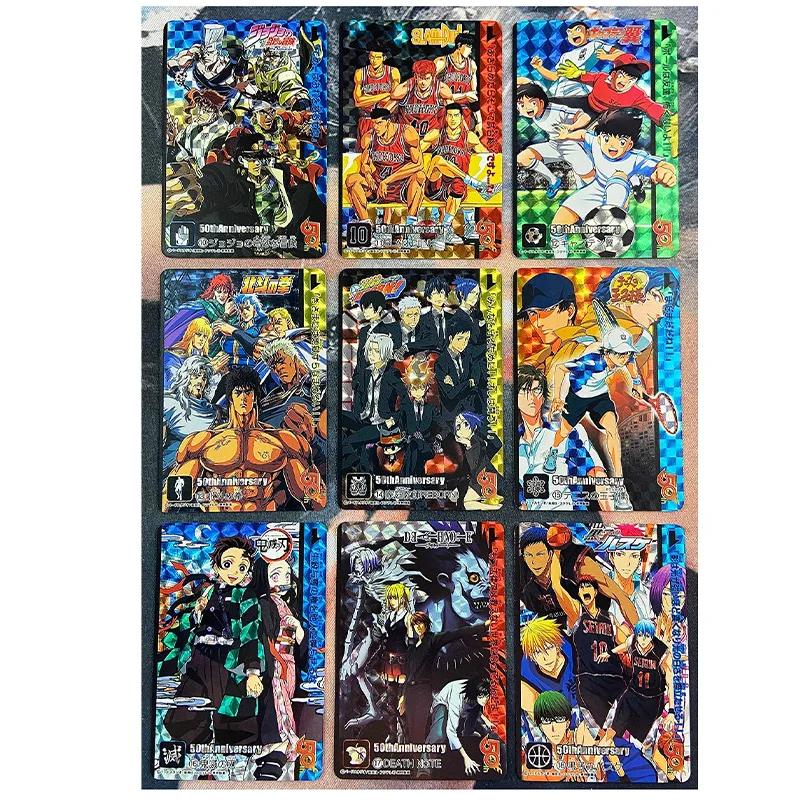 

9pcs/set Jump 50th Anniversary Weekly Shonen Dragon Ball Z One Piece JoJo Hobby Collectibles Game Anime Collection Cards