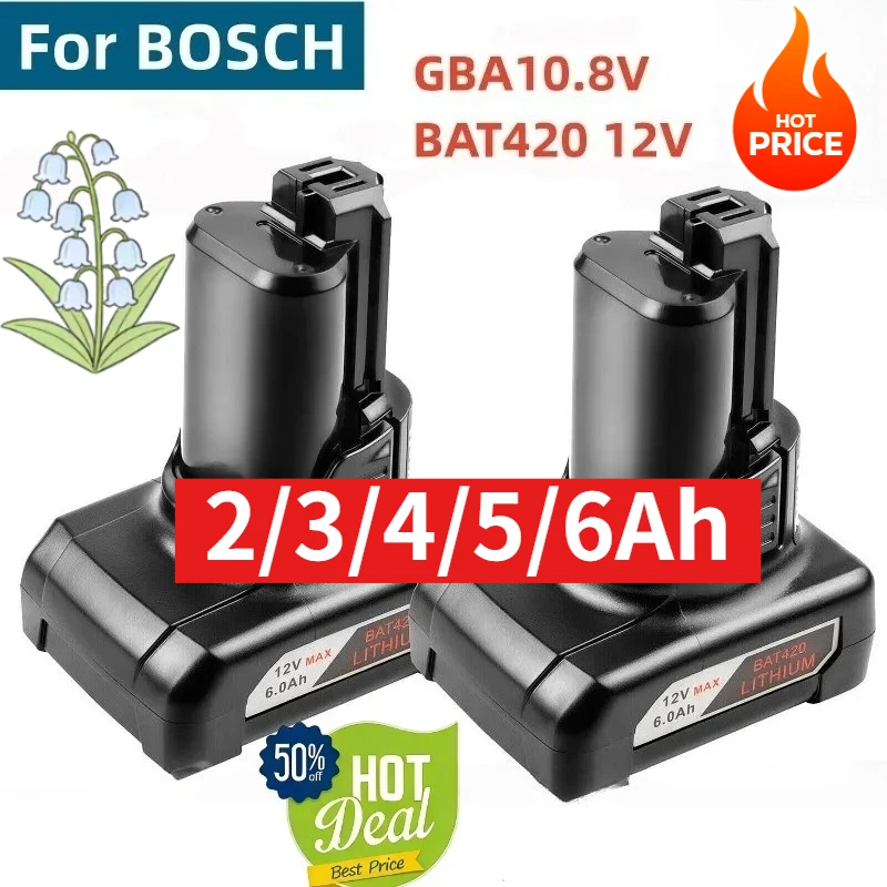 Newest 10.8/12V Li-ion 3Ah Rechargeable Battery for Bosch BAT411 BAT412 BAT413 BAT414 BAT420 High Quality Replacement Battery