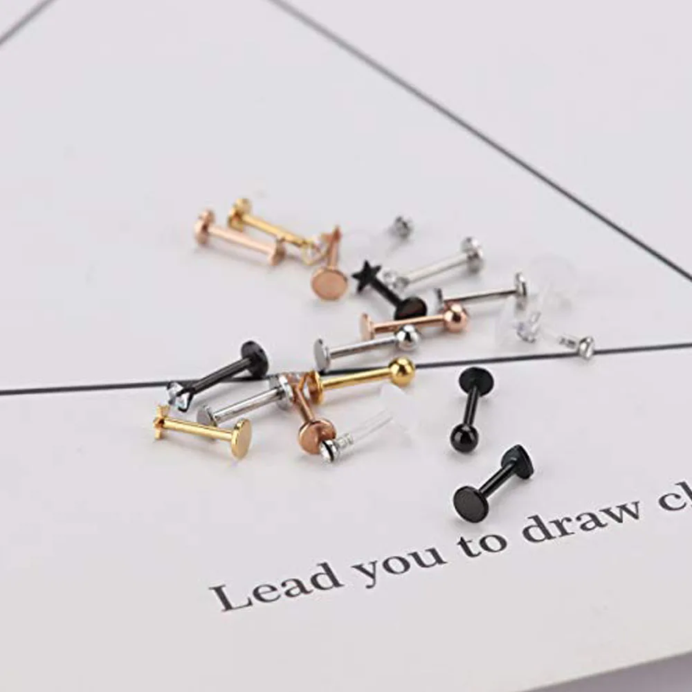 SION L-Boucles d'Oreilles Tragus en Acier Inoxydable, Piercing Monroe, Bijoux, Anneau Jules, Rook, Medusa, Helix, 16G, 6mm, 8mm, 10mm, 1Pc-20Pcs