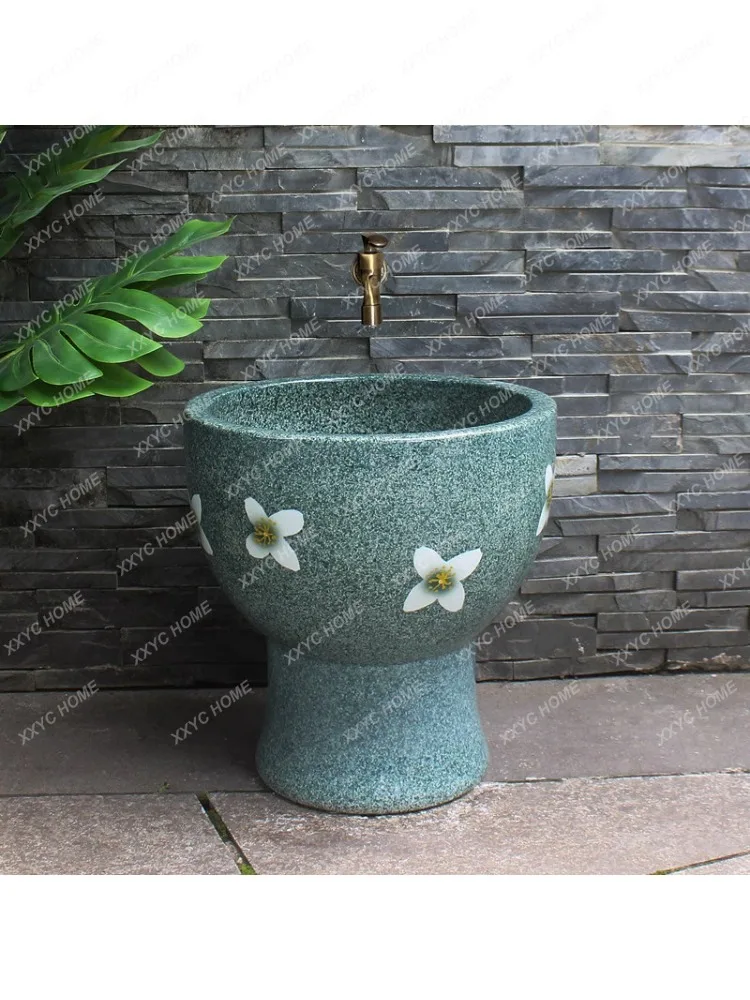 Outdoor Ceramic Mop Pool Household Mop Pool One-Piece Mop Sink Balcony Outdoor Mop Basin