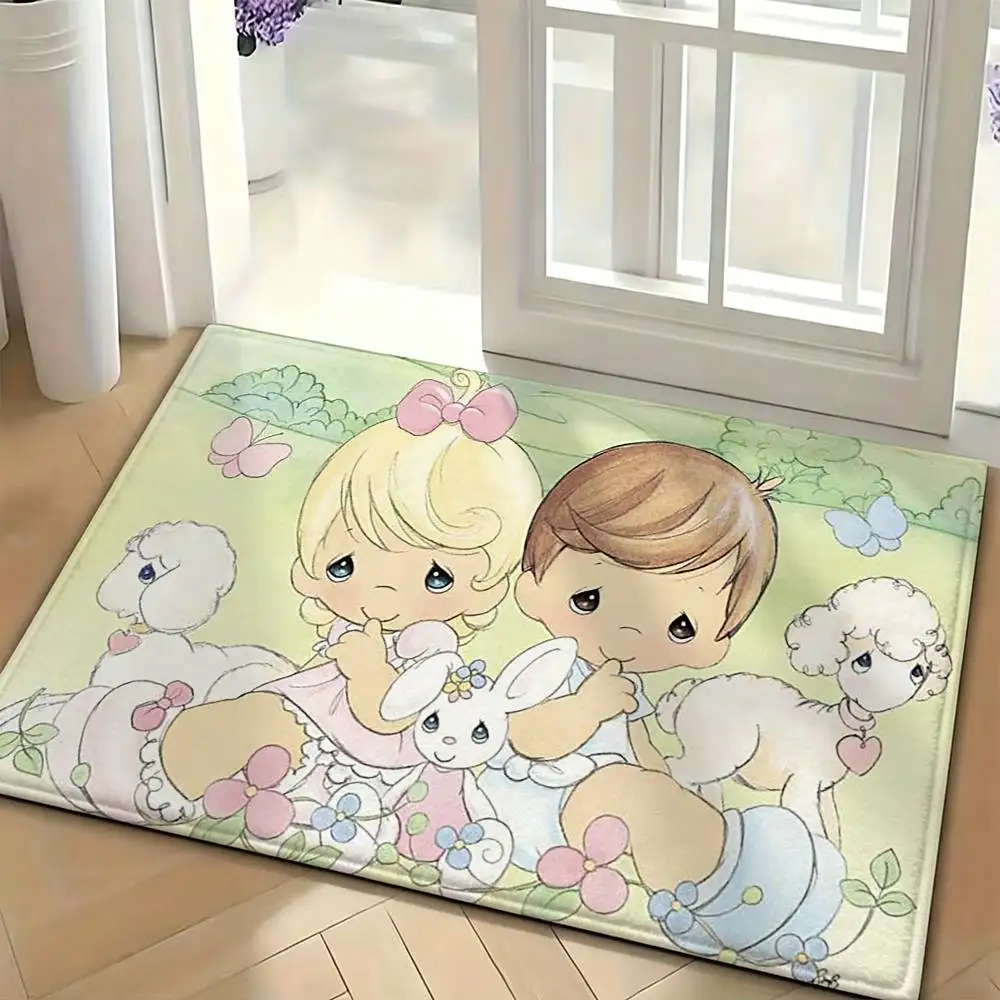 P-Precious M-Moments Bedroom Decor Carpet  for Living Room Thick Plush Study Floor Mat Home Fluffy Soft Rug