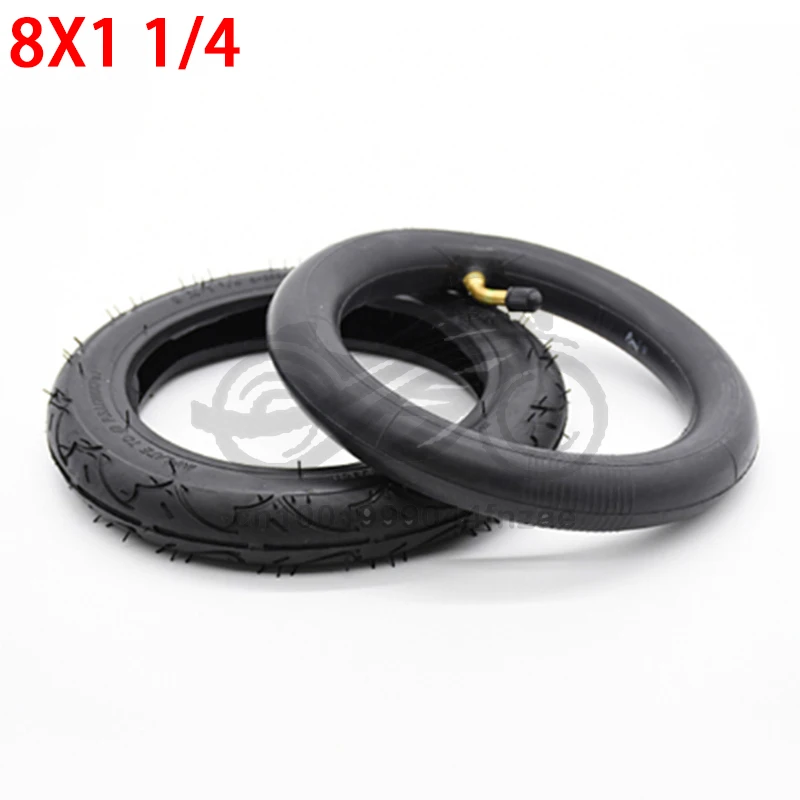 

High Quality 8 Inch Tyre 8X1 1/4 Pneumatic Tire & Inner Tube with Bent Valve for Bike Gas Electric Scooter Parts