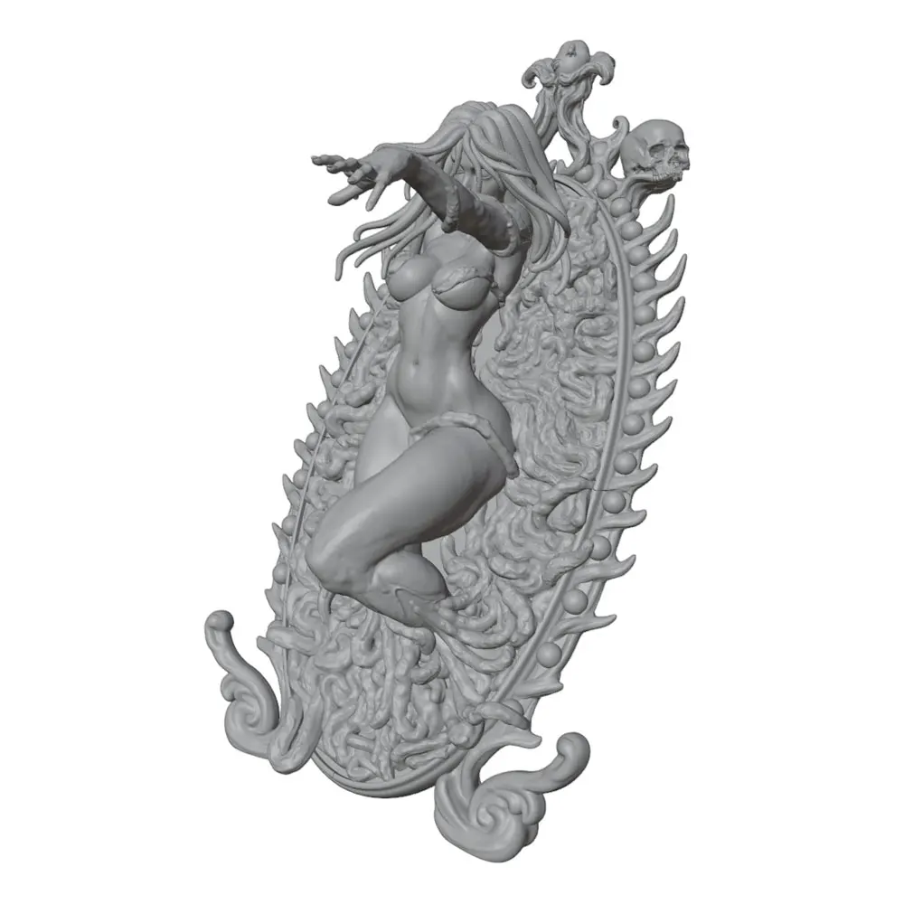 1/24/12/6 Desk ornament,Dark Relief Girl, Gothic Eerie Style Resin Model Kit, GK Mini 3D Printed Gray Model Statue, Uncolored