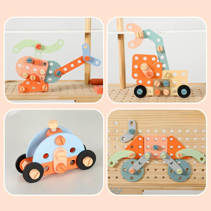 子供のためのモンテッソーリ木製修理ツールテーブル,ビルディングブロック,ミニチュアオブジェクト,十分なボードゲーム,教育玩具,クリスマスプレゼント